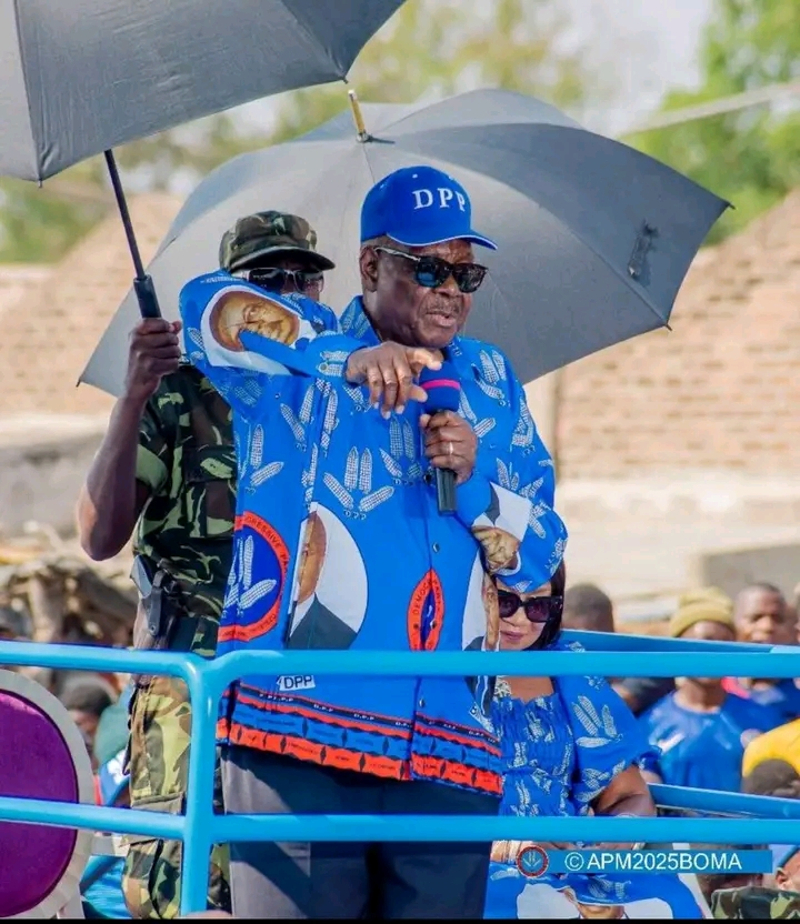 Democratic progressive party (DPP) President , Professor Arthur Peter Muthalita addressing a political rally at Songani in Zomba